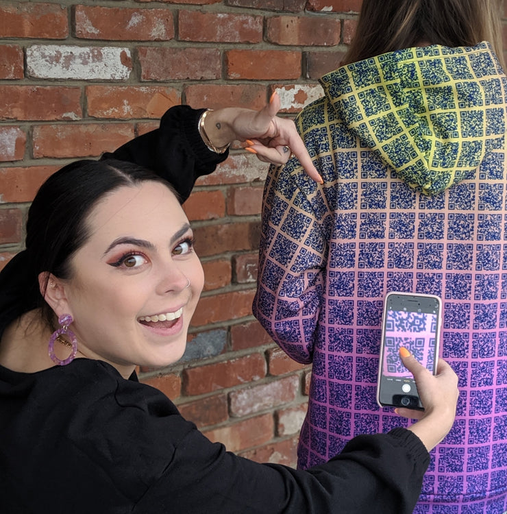 CUSTOM Interactive Scannable QR Hoodie