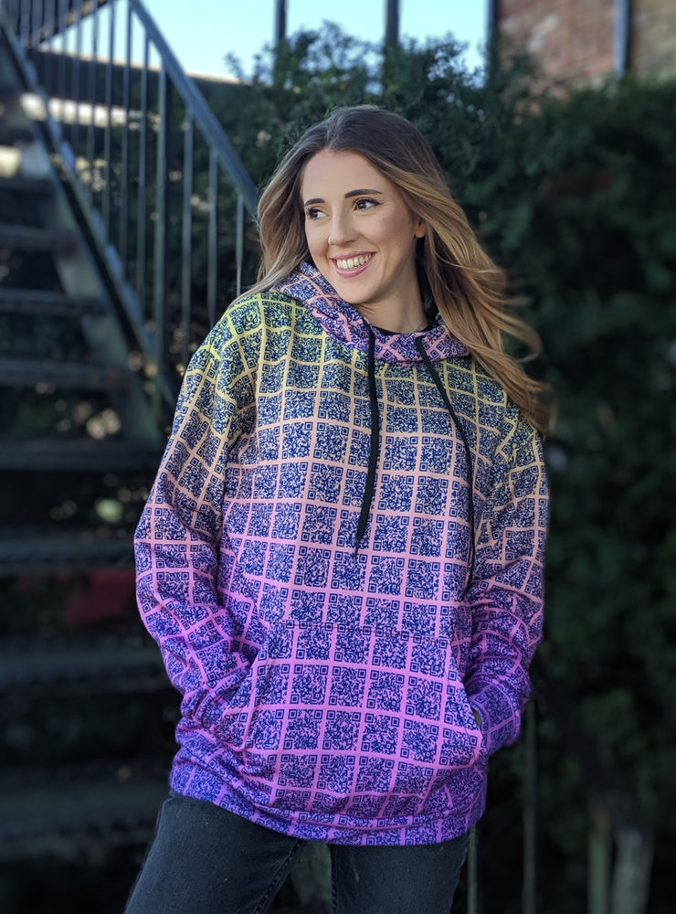 Positive Vibes Interactive Scannable QR Hoodie
